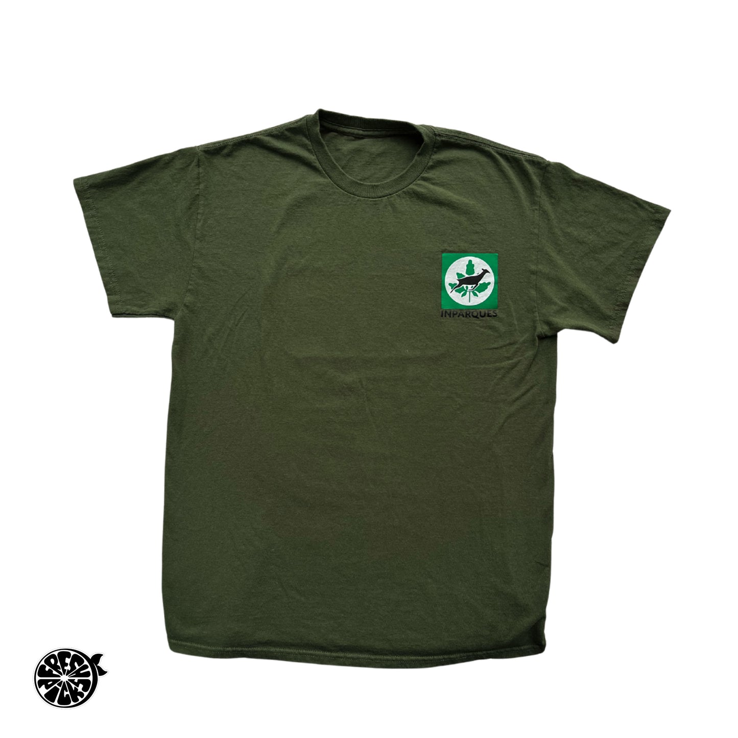 Upcycled Inparques Green T-shirt | Size Medium | One-of-a-Kind