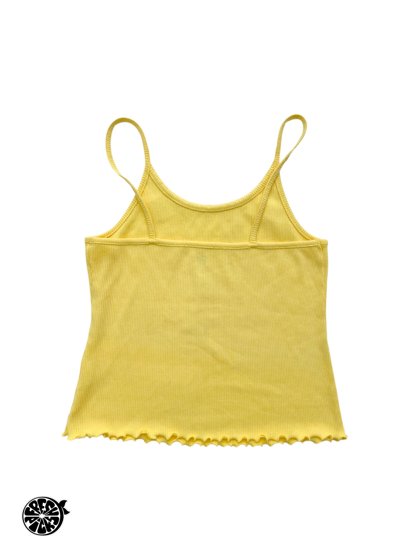 Upcycled All You Can Eat Yellow Tank Top - Size Large