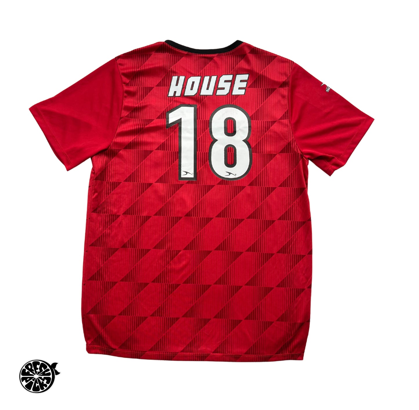 Upcycled West-Mont Tribal Y2K House Music Red Jersey - Size XL