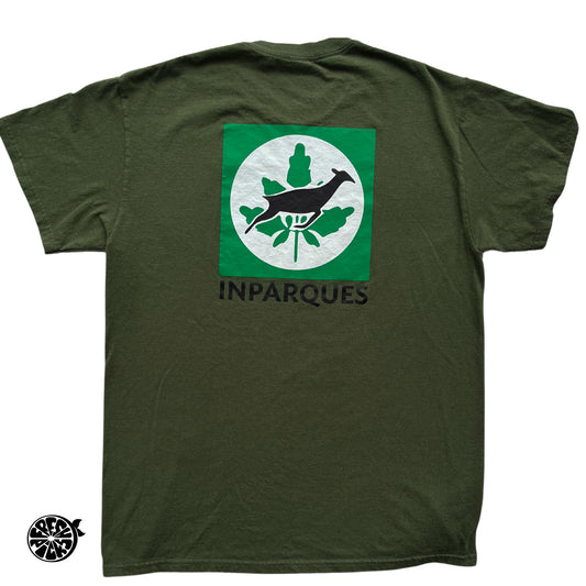 Upcycled Inparques Green T-shirt | Size Medium | One-of-a-Kind