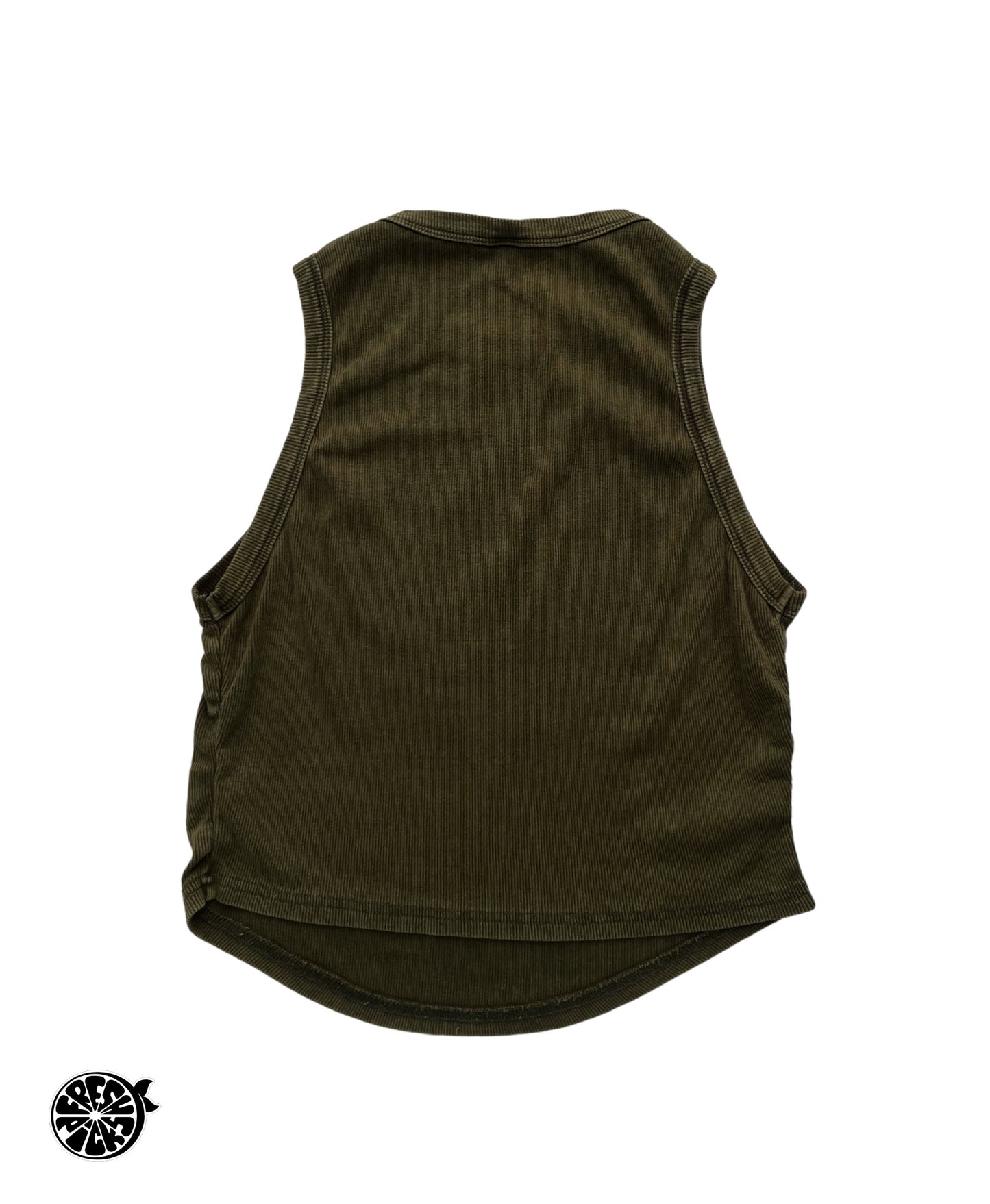 Upcycled Y2K Tribal Military Green Cami | Size Large | One-of-a-Kind