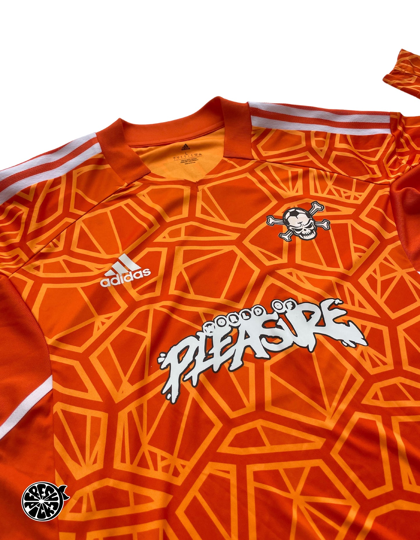 Upcycled House of Pleasure House Music Soccer Jersey | Orange | Size XL | One-of-a-Kind