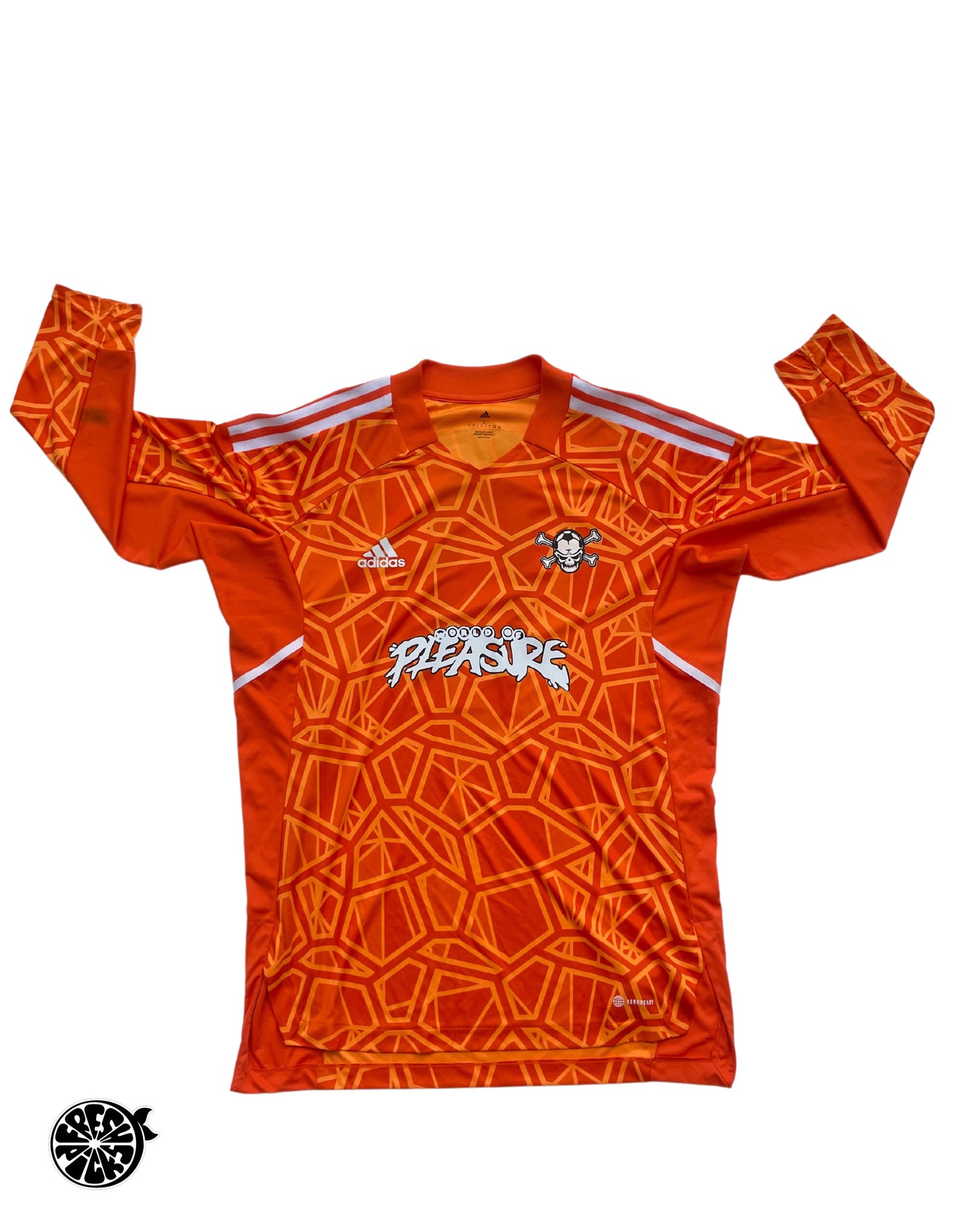 Upcycled House of Pleasure House Music Soccer Jersey | Orange | Size XL | One-of-a-Kind