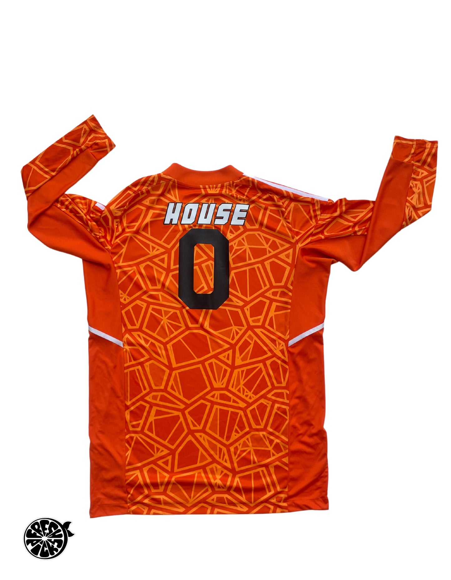 Upcycled House of Pleasure House Music Soccer Jersey | Orange | Size XL | One-of-a-Kind