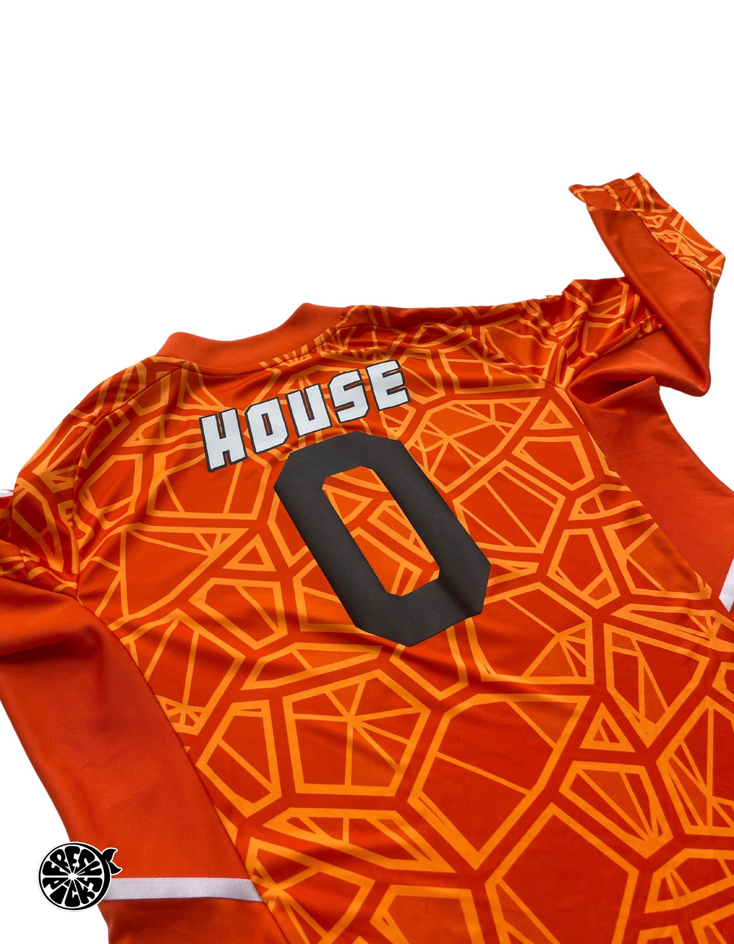 Upcycled House of Pleasure House Music Soccer Jersey | Orange | Size XL | One-of-a-Kind